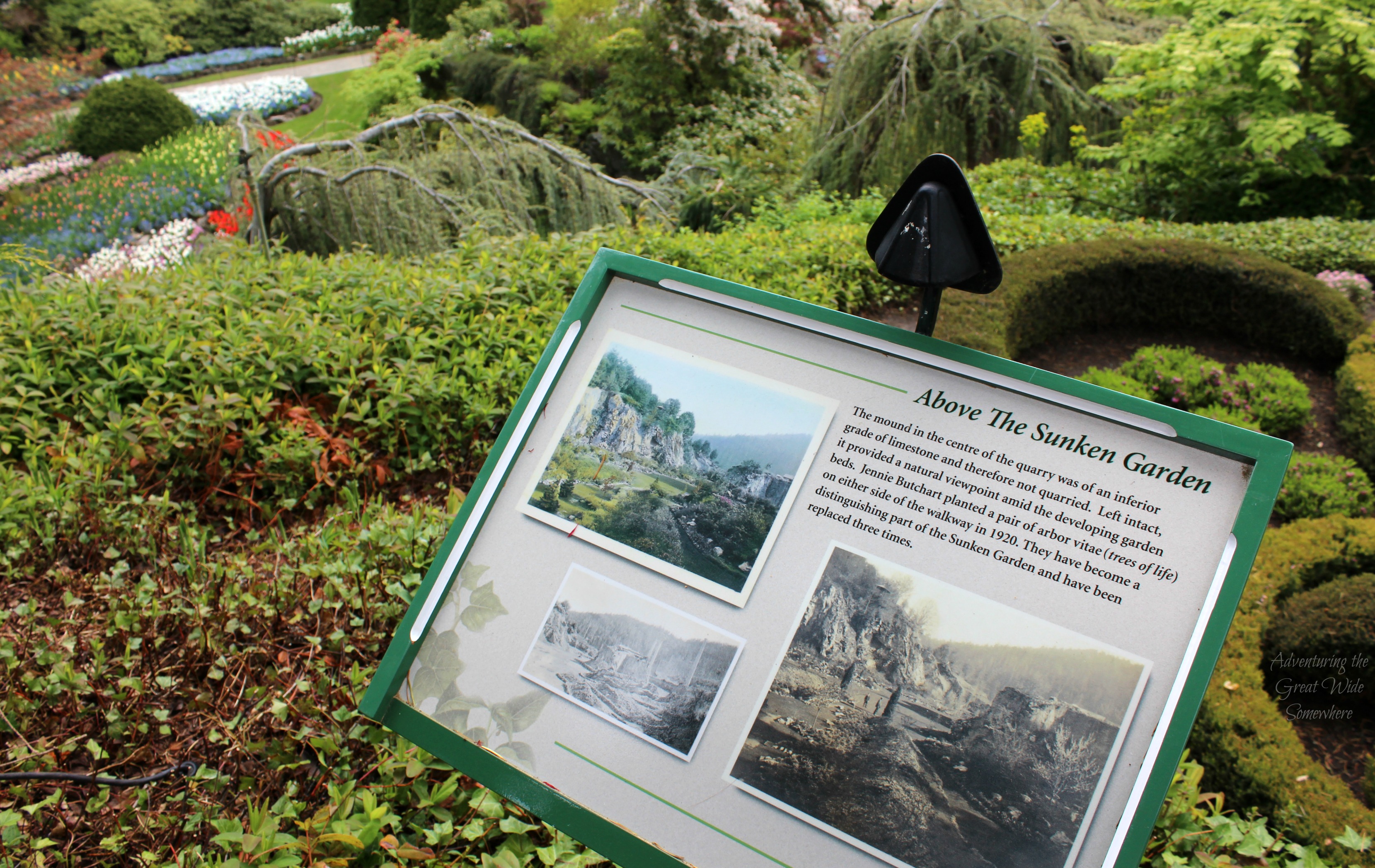 Informational Sign about the Viewpoint in the Butchart Gardens Sunken Garden